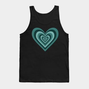 Teal Expanding Hearts Tank Top